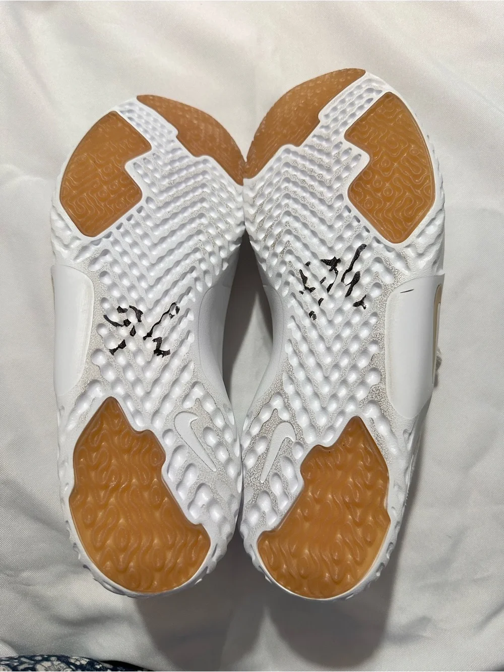 Nike White & Gold Running Sneakers